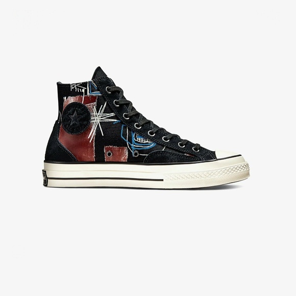Converse Chuck 70 Hi x Basquiat Mens Casual Shoes Black 172585C NEW Sz 8.5 - Picture 2 of 10